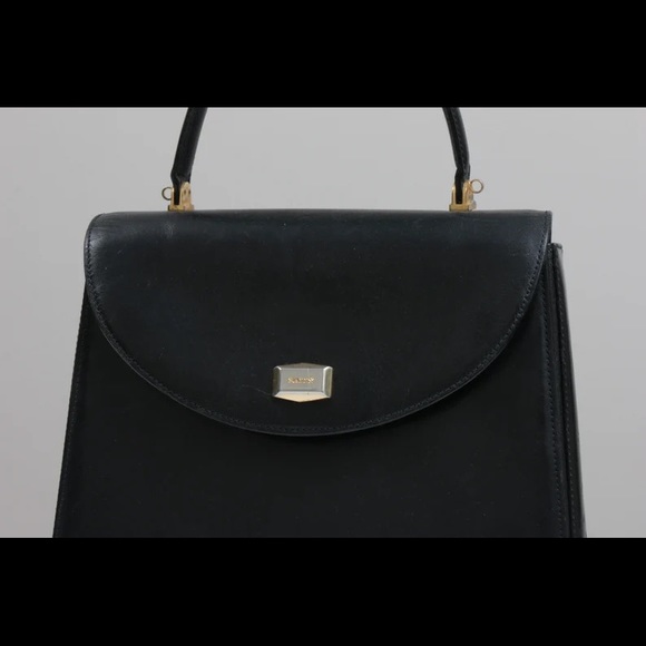 Vintage Bally Italy Black Leather Designer Handbag, 1990s - Picture 2 of 9